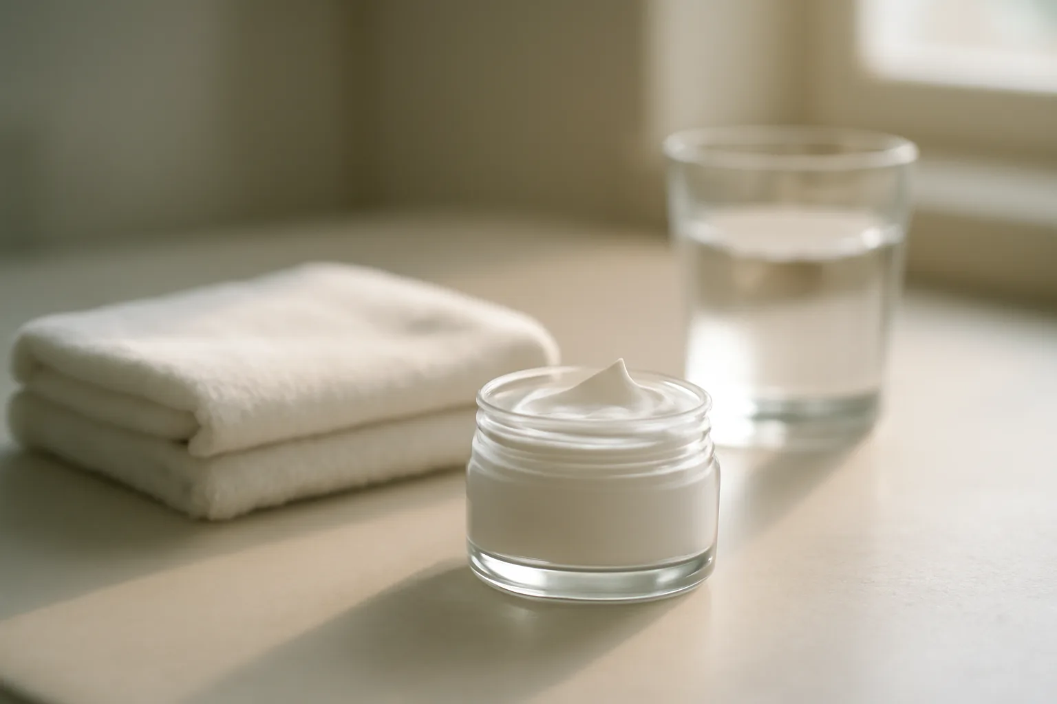 Unmarked jar of topical cream on a clinical counter, representing compounded arousal cream research